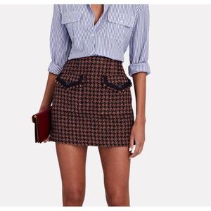 NWT VERONICA BEARD Andriel Houndstooth Tweed Mini Skirt-  Size 6